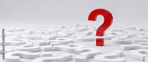 Fototapeta kuchenna Red Question Mark Among White Questions for Problem Solving Concept