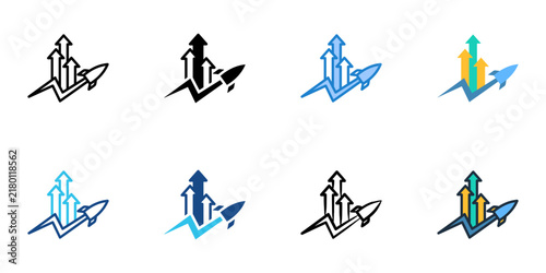 Disruption icons with single set multiple style collection. Vector illustration

