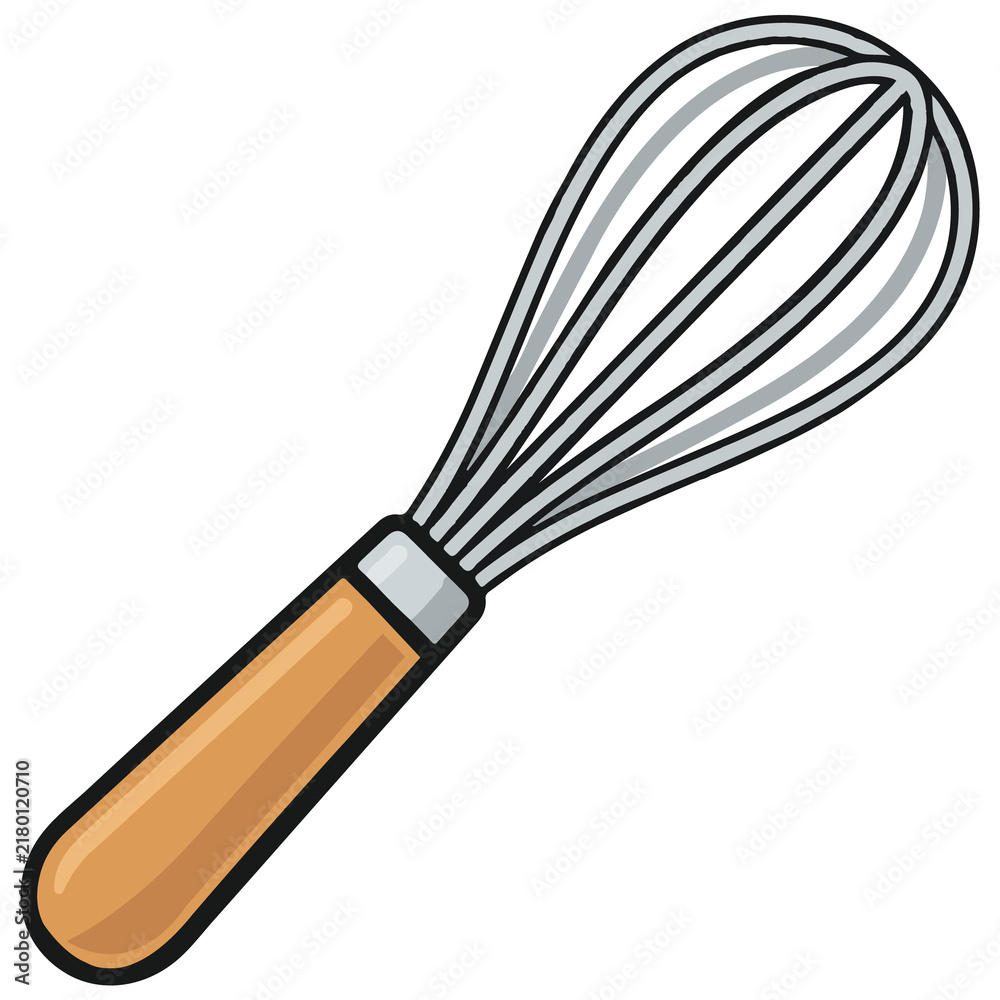 Obraz premium Baking and Cooking Whisk with Wooden Handle