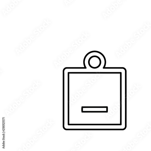 Square tag with loop and horizontal line