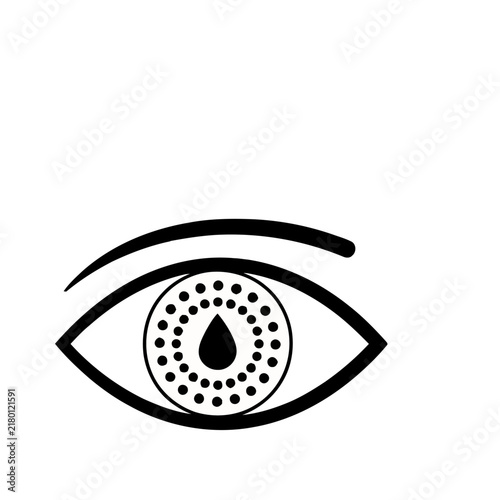 Stylized Eye Icon with Tear Drop