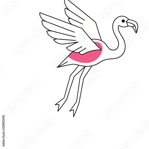 Stylized Flamingo Vector Illustration