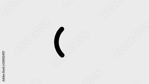 Fotografie A thin black curved line resembling a parenthesis or a crescent shape, positione