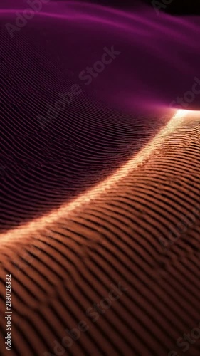Golden Sand Dunes under Purple Night Sky