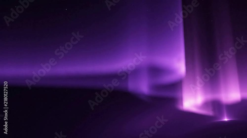 Purple Aurora Borealis Light Curtains Shimmering in Space