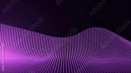 Purple Particle Waves Moving on a Dark Background