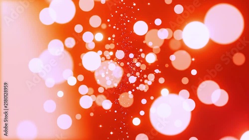 Abstract Red Background with Glowing Bokeh Light Orbs and Particle Effects for Dynamic Motion Graphics