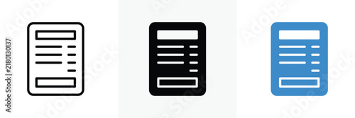 Invoice receipt vector graphic featuring line and solid business icons