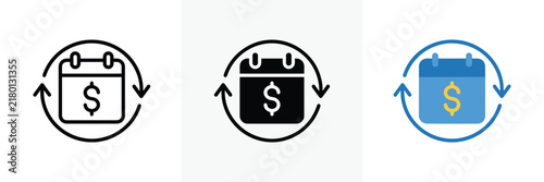 Recurring payment calendar vector illustration for financial apps