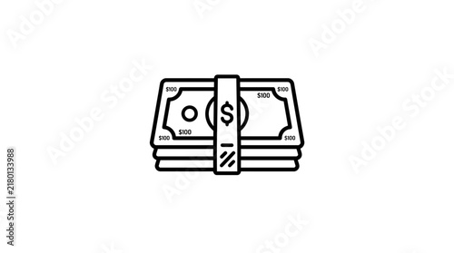 Money Stack Icon Isolated