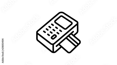Credit Card Payment Terminal Icon Isolated on Transparent Background