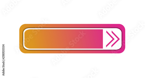 Blank gradient web button with arrow icon for custom text design