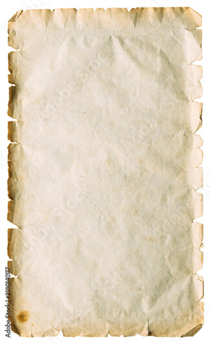 Foto vintage aged paper texture with rough, torn, and burned edges isolated