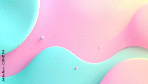 Soft Pastel Abstract Waves Flowing Across Minimal 3d Background