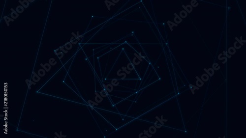 Corporate Blue Premium Tech Network Nodes Background - 4K Seamless Loop