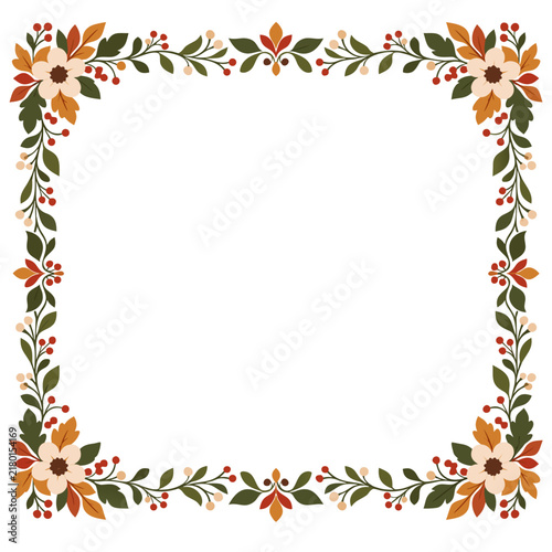 frame with floral ornament repeated around the edge