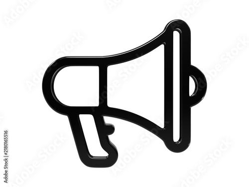 Quadro su tela Black megaphone icon for announcement and promotion in marketing and advertising