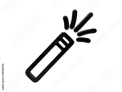 Fotografía Glossy black magic wand icon representing creativity design tools and wizardry