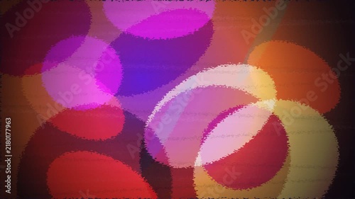 Abstract composition of overlapping vibrant circles with textured edges