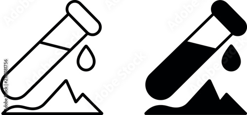 Corrosive Chemical Vector Icon Set Outline and Solid Style for Hazard and Safety Designs