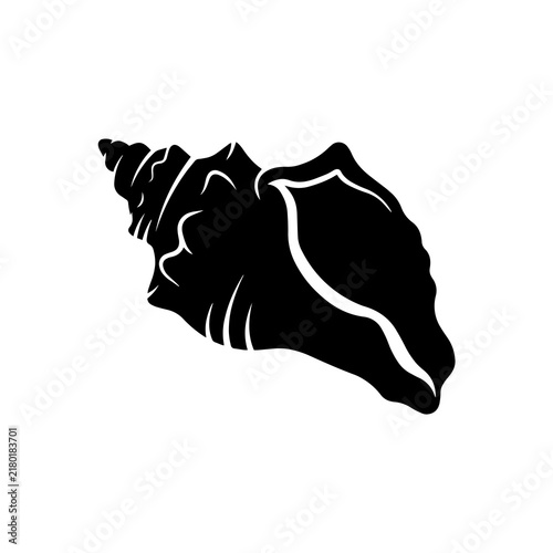 Sea shell icon silhouette illustration isolated on white background