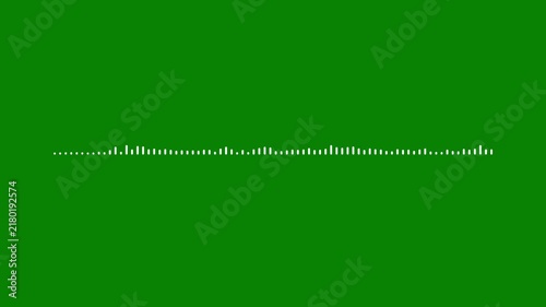 White Sound Wave Frequency Spectrum Animation on Green Screen, Dynamic Audio Visualizer, Music Equalizer Lines, Digital Voice Recording Effect, 4K