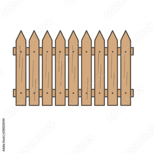 Wooden picket fence