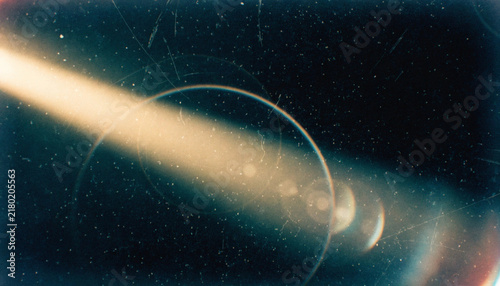 Fotografie Space jet trail with moon and stars