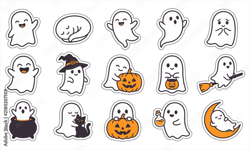 Fototapeta premium set of halloween monsters