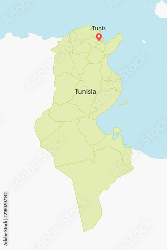 Foto Vector graphic artwork suitable for print and web containing flat detailed map o