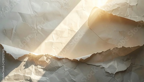 Ripped Paper with Light Rays - A Symbol of Hope and Renewal.