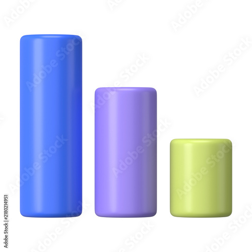 Canvastavla Pillar bar graph png 3D rendered sticker, transparent background