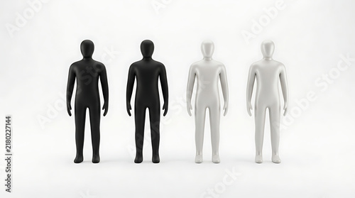 Four human silhouettes standing side by side