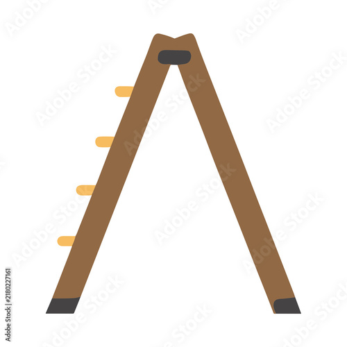 Fotografie Brown A-frame ladder with yellow rungs