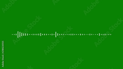 Smooth White Audio Wave Spectrum Animation on Green Background, Digital Music Visualizer, Frequency Equalizer Lines, Sound Recording Effect, 4K