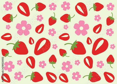 Cute Pink and Red Floral Seamless Pattern with Flowers and Leaves, Colorful Botanical Background for Fabric, Scrapbooking and Stationery Designs
