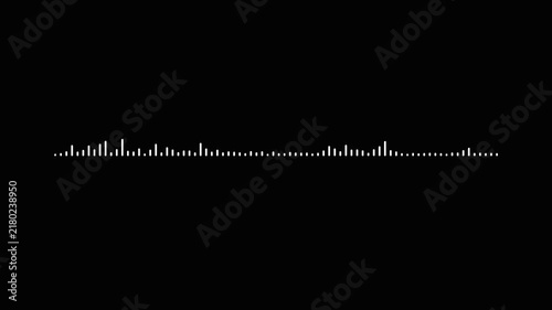 White Audio Wave Frequency Visualizer on Black Screen, Smooth Dynamic Sound Spectrum, Music Equalizer Animation, Digital Waveform Overlay, 4K
