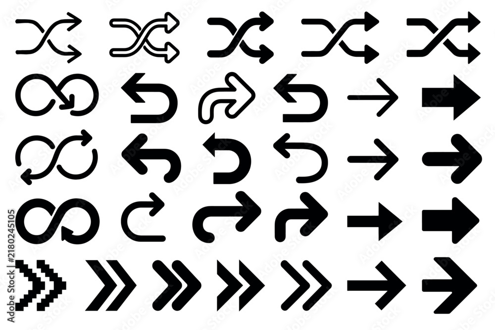 Fototapeta premium Diverse arrow icon collection vector