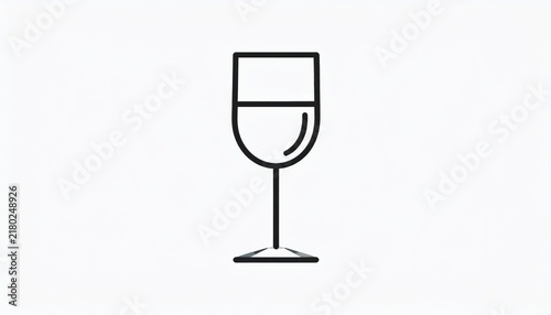 Wine glass icon | Minimalist black and white outline | Graphic resource
