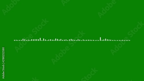 White Audio Wave Frequency Visualizer on Green Background, Smooth Dynamic Sound Spectrum, Music Equalizer Animation, Digital Waveform Overlay, 4K