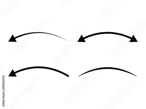 Curved arrow vectors with various directions for ui navigation elements and diagram graphic design