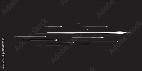 Abstract White Speed Streak with Dynamic Motion Trails on Dark Background – Futuristic Energy and Technology Effect