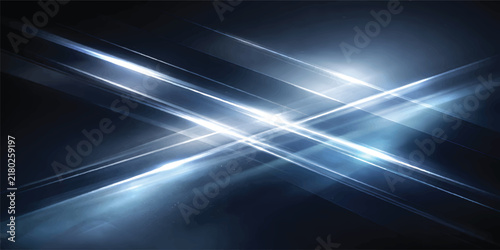 Futuristic Black Sci-Fi Corridor with Symmetrical White Neon Lights and Reflective Floor – Technology Background