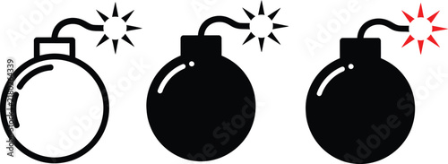 Canvastavla Classic round explosive bomb with vector illustration