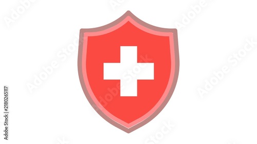 Medical health insurance protection shield animation