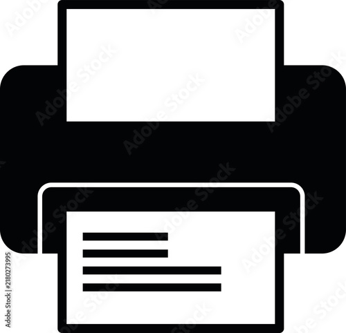 Konstfotografi Modern office printer printing document page glyph icon isolated on transparent
