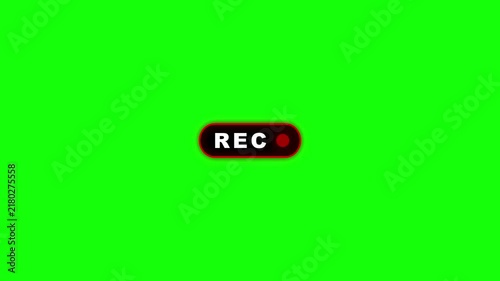 Record Indicator REC Button Green Screen Motion Graphic Overlay with Active Recording Dot Display