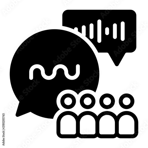 Meeting icon, glyph icon style