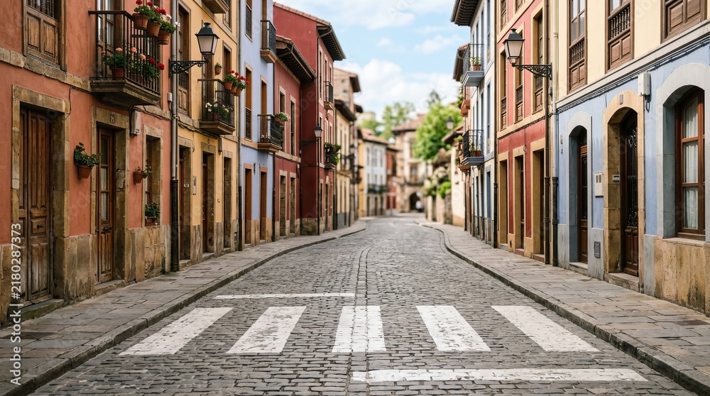 Fototapeta premium Crosswalk in Historic City District