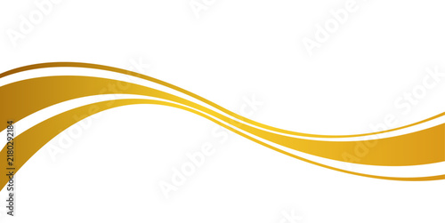 Elegant Golden Flowing Wave Divider on White